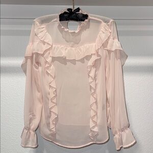 Who What Wear Sheer Blouse in Soft Pink NWOT